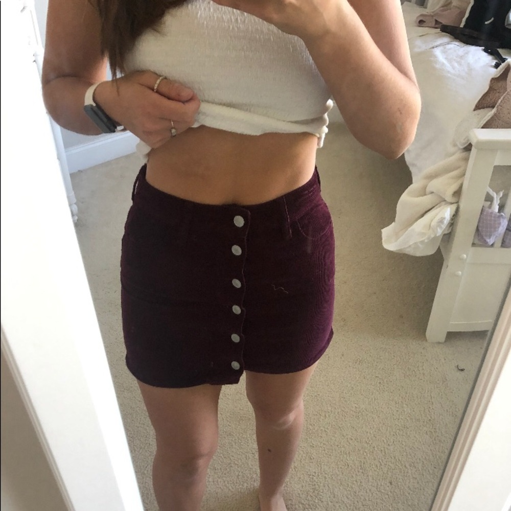 Red Corduroy Skirt